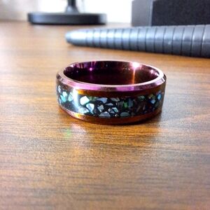 MENS ABALONE FLAKE RING SIZE 11